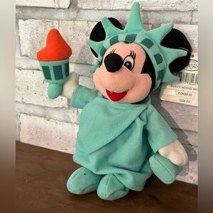 Disney Store‎ Plush  Bean Bag 8" Liberty Minnie Mouse With Tags